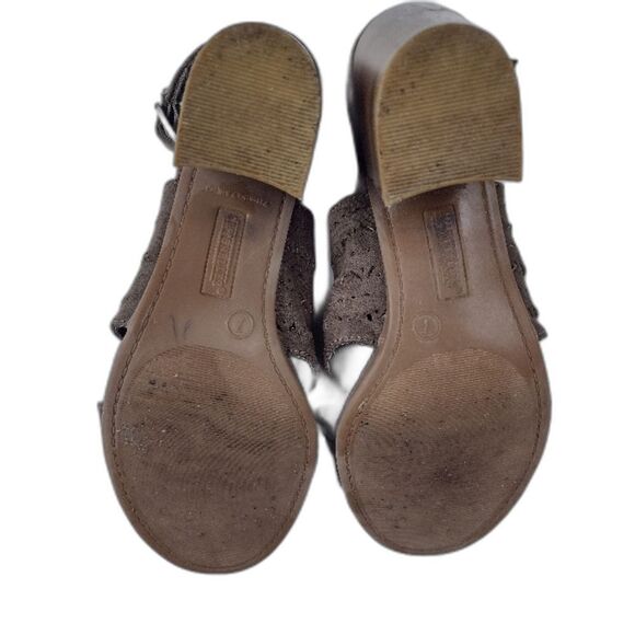 Seychelles Womens Olive Green Bora Suede Chunky Block Sandal Heel Size 7 Neutral - Picture 10 of 10